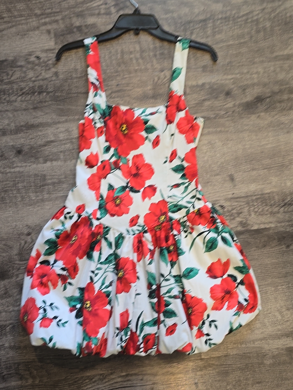 Jessica Simpson Girls Floral Bubble Skirt - Red, White & Green